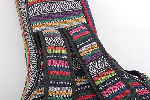 ZHRUNS Guitar Bag Bohemian Acoustic Guitar Case Soft Foam Padded 40/41 Inch Guitar Gig Gag Backpack with Neck Protector Pillow Pad,Dual Shoulder Strap&pocket (Colorful pattern)