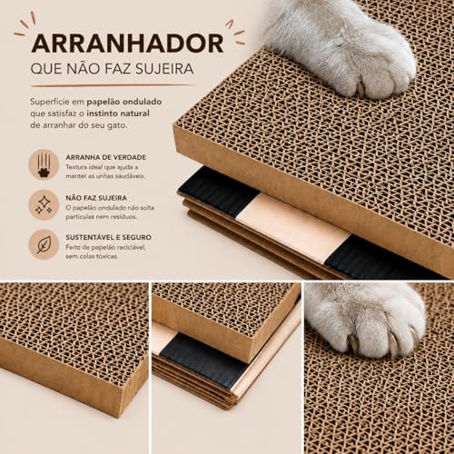 Casa para Gato com Arranhador e Tunel Casinha Desmontável Kartona