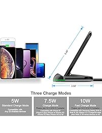 Yootech Cargador inalámbrico con certificado Qi 7,5 W soporte de carga inalámbrico compatible con iPhone XS MAX XR XS X 8 8 Plus, 10 W compatible con Galaxy S10 S10 Plus S10E S9,5W todos los teléfonos habilitados Qi (sin adaptador CA)