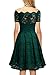 MissMay Women's Vintage Floral Lace Short Sleeve Boat Neck Cocktail Formal Swing Dress (X-Small, E-Green)