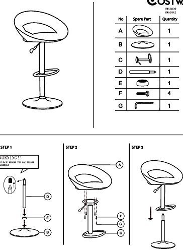 image for Bar Stool, GentleShower PU leather Barstool Single Semi Circle Shape 3