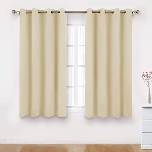 Amazon Com Bysure Beige Blackout Curtains 52 X 63 Inches Long