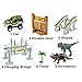 GAMZOO Race Car Tracks Toy Set for Boys 2,3,4 Years Olds Christmas Gift with 142 Pieces Flexible Race Track, 2 Dinosaurs, 1 Military Vehicles, 4 Palm Trees, 2 Slopes and 1 Hanging Drawbridge