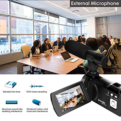 Digital Camera WiFi Camcorder Full HD 1080p 30FPS 24.0MP 16X Digital Zoom Video Camera with Microphone Night Vision Pause Function Vlogging Camera Support Remote Controller