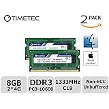 Timetec Hynix IC Apple 8GB Kit (2x4GB)  DDR3 1333MHz PC3-10600 SODIMM Memory upgrade For MacBook Pro 13/15/17 inch Early/Late 2011,iMac 21.5-inch Mid/Late 2011,27-inch Mid 2011,Mac mini 5,1 &amp; 5,2 Mid 2011 (High Density 8GB Kit (2x4GB))
