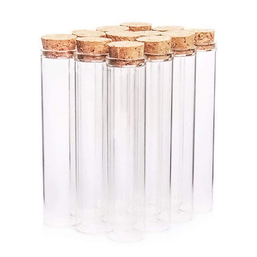 Danmu Art 12pcs 26ml 22mm x 100mm Mini Glass Bottles Jars test tube with Wood Cork Stoppers