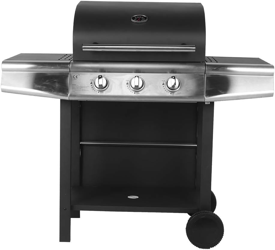 Estink Barbacoa de Gas, Parrilla Gas con 2 Mesitas Auxiliares ...