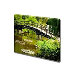 Canvas Prints Wall Art - Japanese Garden Bridge| Modern Home Deoration/Wall Art Giclee Printing Wrapped Canvas Art Ready to Hang - 12" x 18"