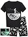Boys Short Pajamas 100% Cotton Space-in-the-dark Toddler Clothes Kids Pjs Sleepwear Size8