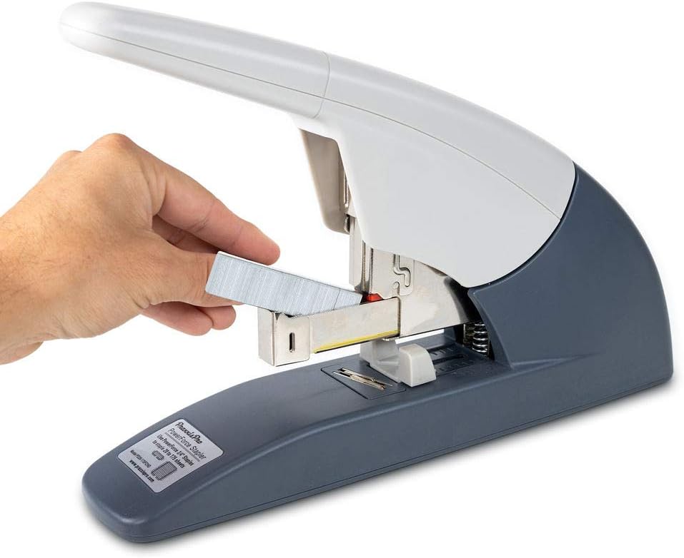 PraxxisPro PowerForce-175 Heavy Duty Flat Clinch Stapler, 20 to 175 Sheets Using one Size 3/4" Leg-Length Staple. for Home and Business. Includes 400 3/4" Leg-Length Staples and a Staple Remover. : Office Products