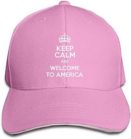 DCM500 Welcome To America Made From 100% Cotton. 3.5 Inches High. Baseball-caps Gifted For Both Men And Women. Hand Washable.