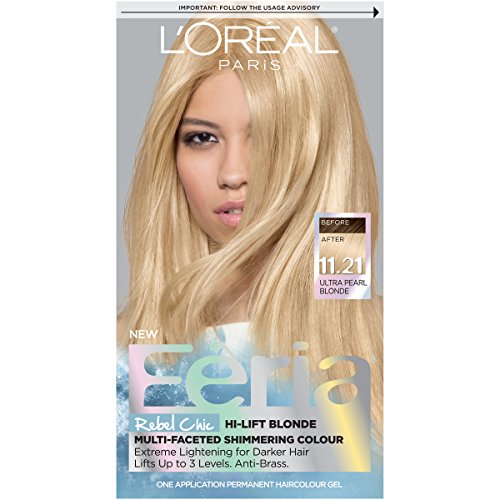 L'Oréal Paris Feria Multi-Faceted Shimmering Permanent Hair Color, 11.21 Bad to the Blonde (Ultra Pearl Blonde), 1 kit Hair Dye (Best Multi Tonal Home Hair Color)