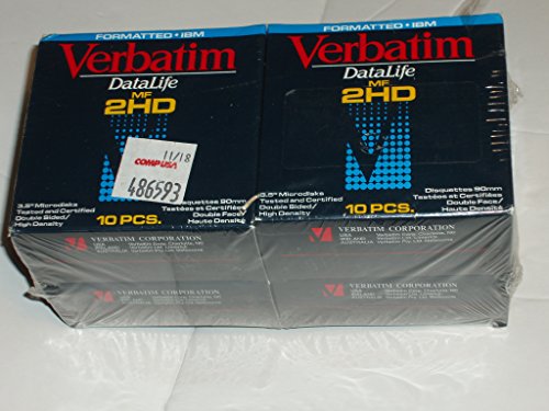 20 Piece Formatted IBM Verbatim DataLife MF 2HD 3.5 Inch Microdisks.