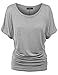 MBJ WT817 Womens Dolman Drape Top with Side Shirring XXL Heather_Grey