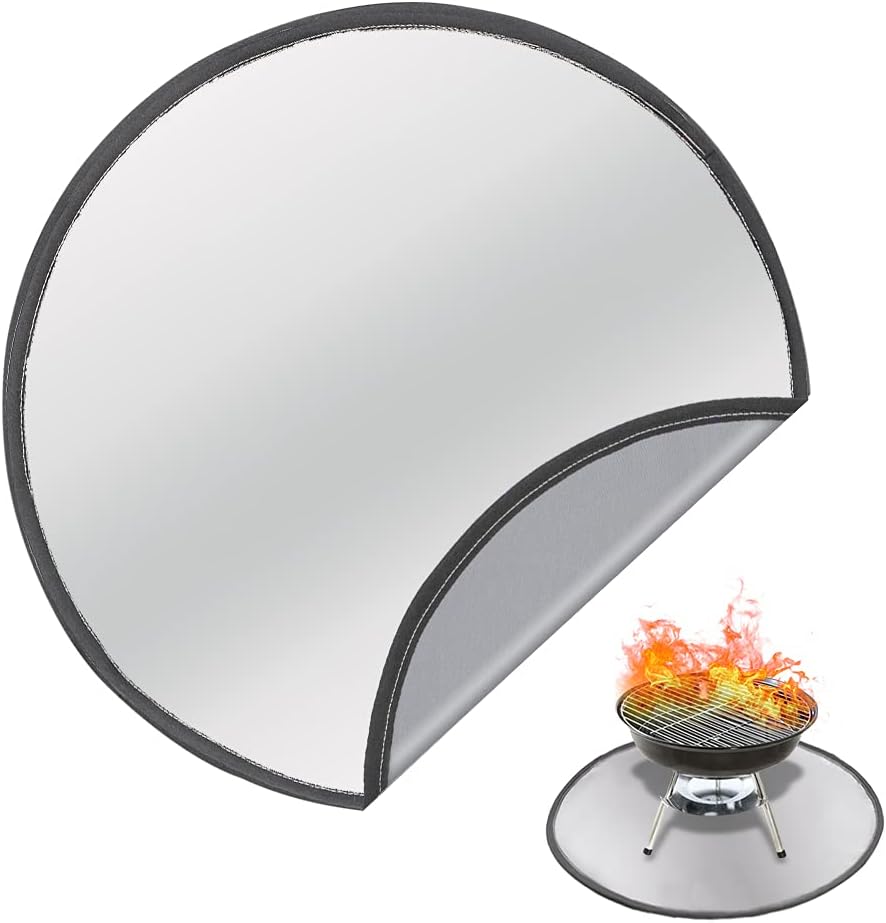 Acelane Fire Pit Mat 24'' Round Fireproof Firepit Pad Grill Mat Deck