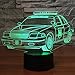 YKLWORLD Police Car Night Light 3D Optical Illusion Lamp LED Desk Table Lamp with Touch Switch Button Control 7 Colors Change USB Cable Lighting Toy for Car Lover Kids Boys Gift Room Decoration