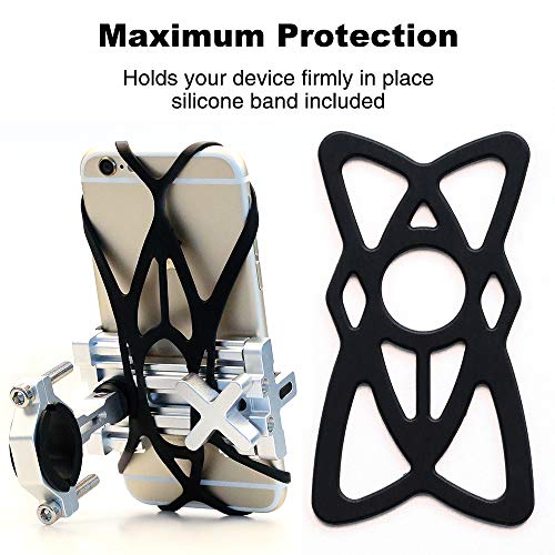 ELECFUN Bike Phone Mount, 360° Rotation Aluminum Phone Holder for Bicycle, Motorcycle, Adjustable Handlebar Rack for iPhone X 8 7 6 | Plus, Galaxy S9 S8 S7 | Plus, All 2.4"-3.7" Wide Phones