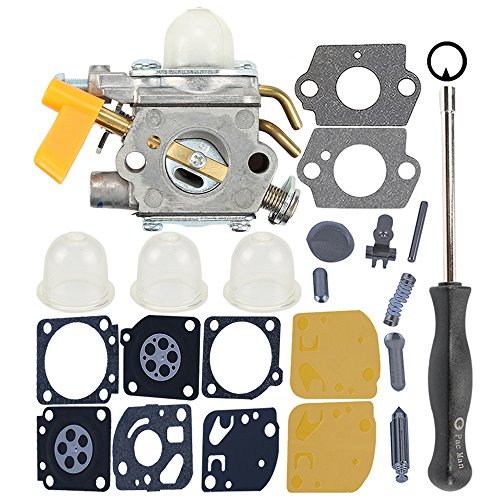 Milttor 308054013 308054012 C1U-H60 Carburetor Carb Kit Adjustment Tool Fit 26cc 30cc 308054003 308054004 308054028 308054043 309368003 985624001 Ridgid RY0970 Leaf Blower Brushcutter Trimmer