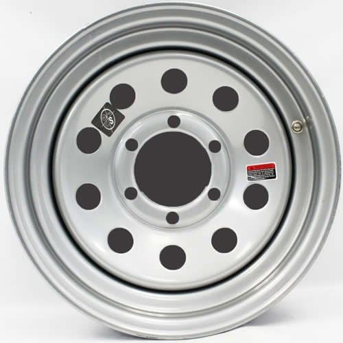 Southwest Wheel 16" x 6" Silver Modular Trailer Wheel (6-5.5" Bolt Circle) with Center Cap and Valve Stem