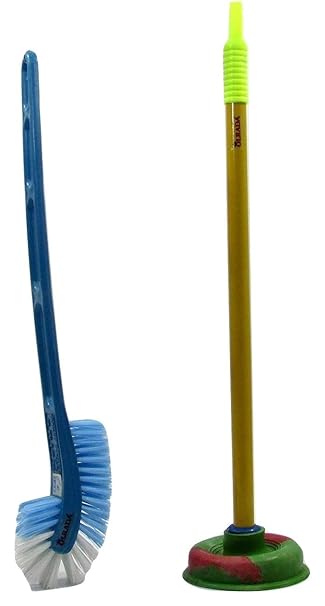 Olrada Toilet Plunger With Combo Toilet Brush ( Color May Vary )