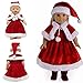 YiCare 3PCS American Girl Doll Clothes 18 Inch Christmas Red Color Including Hat Shawl Dresses Xmas Present Doll Clothing Dress Up