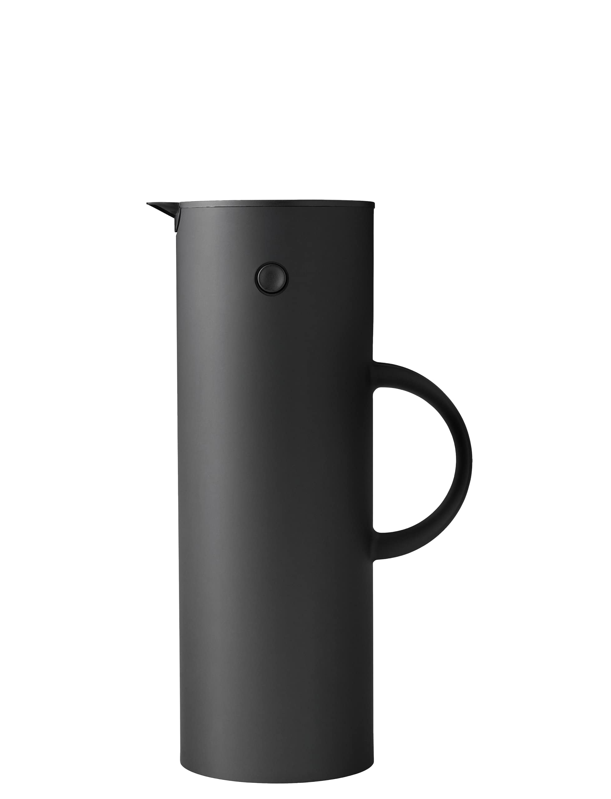 Stelton EM77 Vacuum Jug 1L – Danish Design Thermos in ABS Plastic with Glass Insert, Magnetic Easy-Pour Lid & Screw Top – Insulated Carafe for Hot and Cold Drinks, Soft Black — image 1