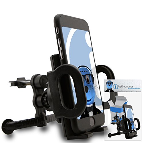 iTALKonline Gionee P7 Max Black Custom Dedicated In Car Spring Mount Clip Air Vent Holder (Case Compatible) Cradle