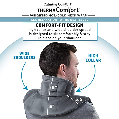 Calming Comfort Weighted Hot Neck Shoulder Wrap Deep Pressure Therapy, Herbal