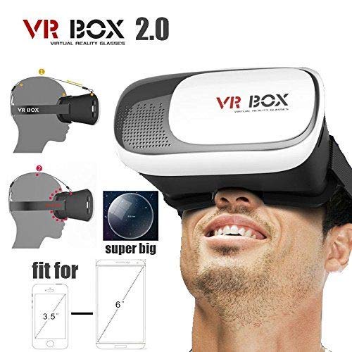 Squaircle Virtual Reality Headset with Adjustable Lenses and Strap with Wireless Bluetooth Gamepad Update Vr Remote Cont