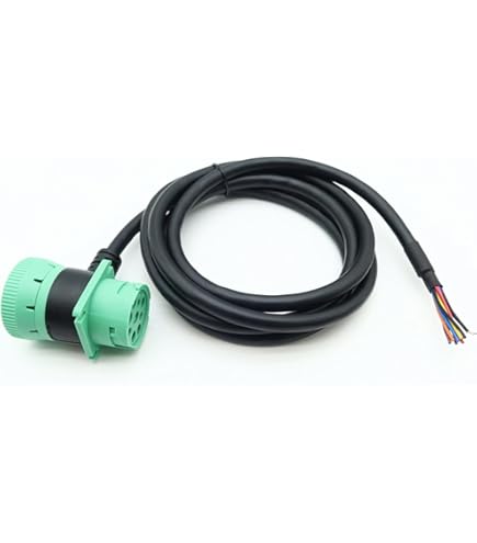 Amazon.com: Green 9 P j1939 Pigtail Cable 9PIn Male to Open End