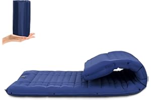 Lorpect Inflatable Camping Sleeping Pad with Pillow, Thick 4.5 Inch Portable Sleeping Pad, Lightweight Sleeping Mat for Camping, Backpacking, Hiking
