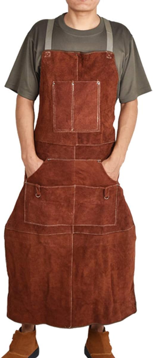 Welding Apron,115×65cm,Cowhide Welding Clothing with DoubleLayer