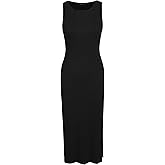 CIDER Bodycon Dress Midi Dress Sleeveless Dress Crew Neck Knit Fabric Slim Fit Tank Dresses