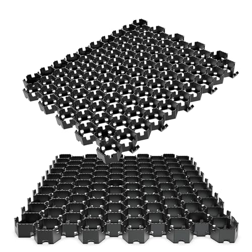 Vodaland HEXpave Grid, Durchlässiges Pflastersteinsystem, 2,5 cm tief, 12,2 kg Tragkraft, DIY-Terrasse, Gehweg, Schuppenboden, leichte Fahrzeugauffahr