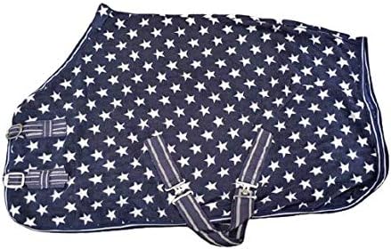 Cwell Equine New Mini Shetland Horse Fleece rugs Surcingles Navy White Star (3'9")