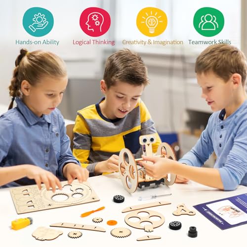STEM Toys Age 8 9 10 11 12 13 14, Science Experiments for Kids, Science Kits for Kids, Wooden Engineering Kits, Electronics Kit for Kid, Activity Toys Gifts for 8 9 10 11 12 13 14 Year Old Boys