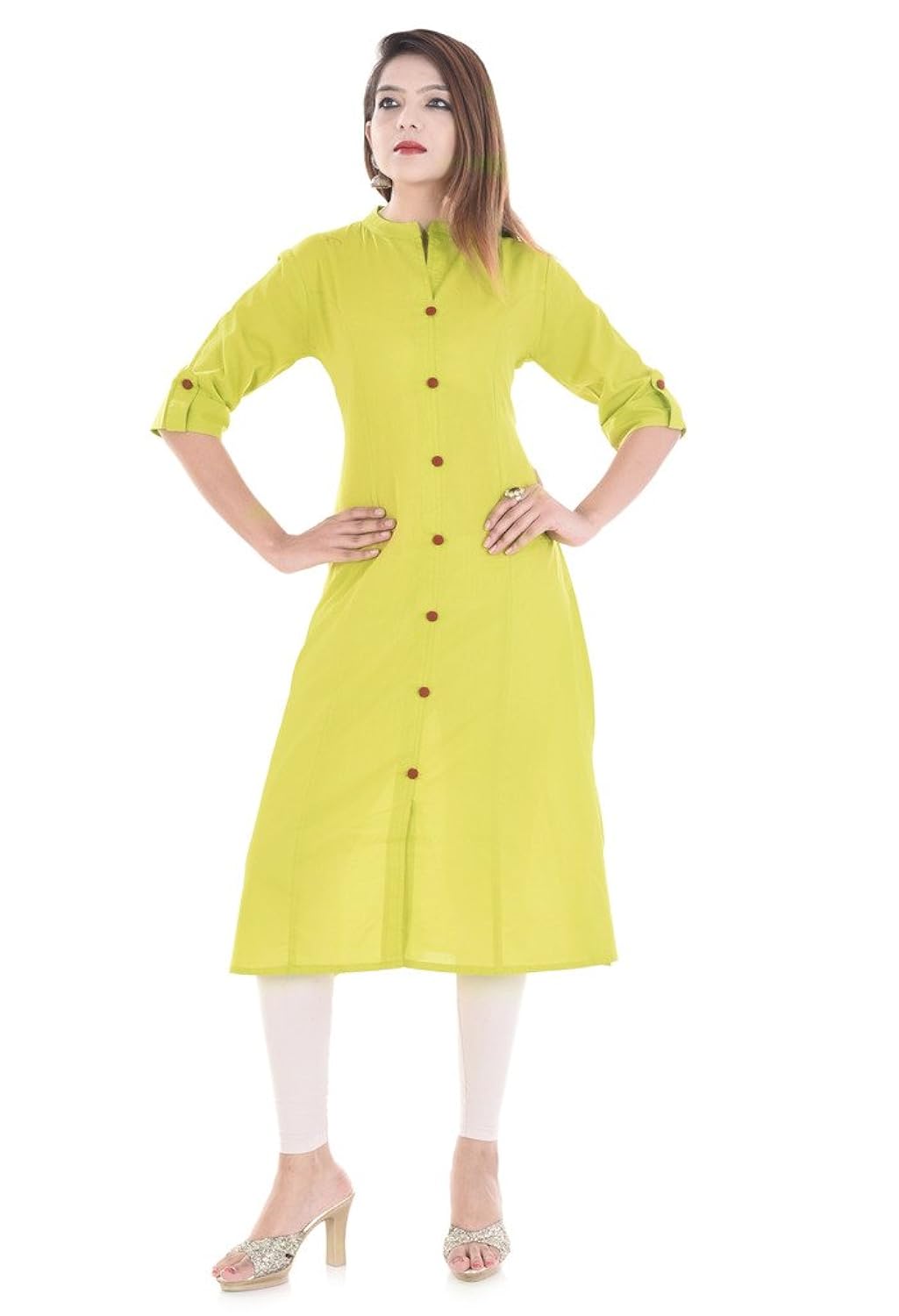 rajmandirfabrics women's cotton front-slit kurti (multicolour)