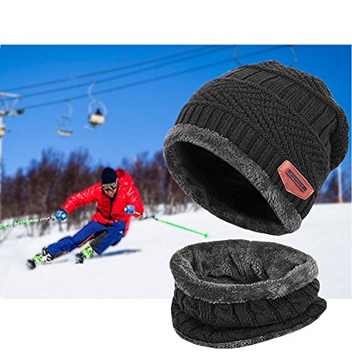 image for T WILKER Beanie Hat Scarf and Touchscreen Gloves Set for Men & Women S