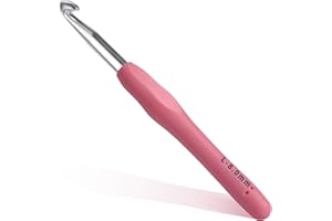 GERUTE 8mm Crochet Hook, Ergonomic Crochet Hook, Smooth and Extra Long Knitting Needles, with Soft Rubber Ergonomic Handle and Aluminum Tip, Perfect Beginner and Arthritic Crochet Hooks (8 mm)
