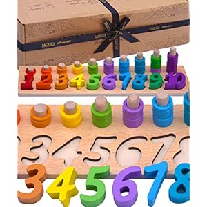 Jaques of London Wooden Toys Number Puzzles | Montessori Counting Toddler Toys For Kids | Ideal Educational Toys for 2 3…