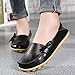 CIOR Women's Genuine Leather Loafers Casual Moccasin Driving Shoes Indoor Flat Slip-on Slippers,M911,Black,39
