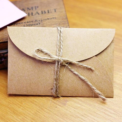 200pcs/lot 5.8x9cm Handmade mini kraft paper envelope