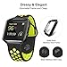 UMTELE for Fitbit Blaze Bands, Sport Silicone Replacement Strap with Black Frame for Fitbit Blaze Smart Fitness Watch Black/Yellow