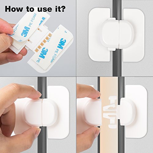 Child Safety Locks for Refrigerators Doors Cabinet Drawers 6 Pack Baby Proof Locks (upgrade)