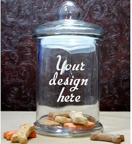 Custom Dog Treat Jar - Glass Etched Personalized Cat Treat Jar - Pet Treat Jar - Large Glass Lid