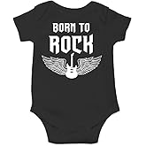 Belle Homie Born To Rock - Funny Baby Essentials Bodysuit - Cute Baby Girl Clothes Newborn Boy Outfits
