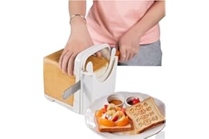KAKALOTE Bread Slicer, Foldable Bread Toast Slicer Sandwich Toast Slicing Machine- Quick and Safe Evenly Slicing for You Kitchen and Kids Making Homemade Sandwich(white)