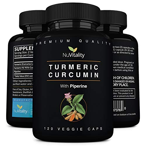 Turmeric Curcumin with Black Pepper Extract (Piperine) 120 Veggie