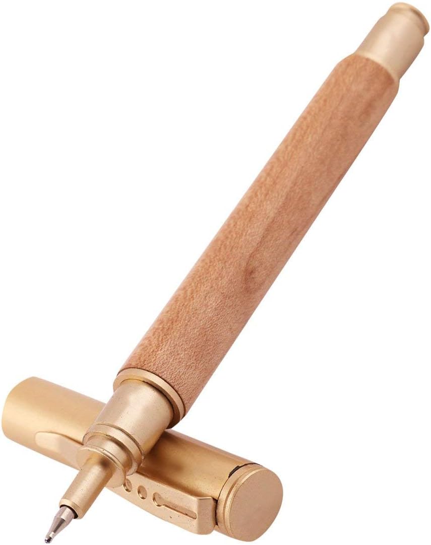 UDU Exclusive Gun Metal Finish Wooden Stylish Pen With Golden Clip, Designer Roller Ball Pen (Blue) Packed in beautiful wooden hand crafted Box with pen stand on it Stick-32