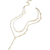 Agemoss artificial pearl necklace, stackable, 18k gold-plated, wedding, anniversary, graduation season, party gift accessories